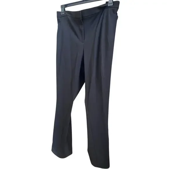 Calvin Klein Flat Front Ponte Ankle Dress Pants | Plus 24W, Black NEW! - Picture 3 of 16